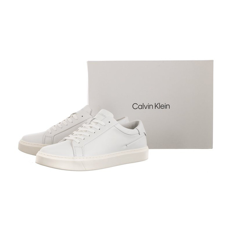 Calvin Klein Low Top Lace Up Lth Sm Triple White HM0HM01018 0K4 (CK251-a) spordijalatsid