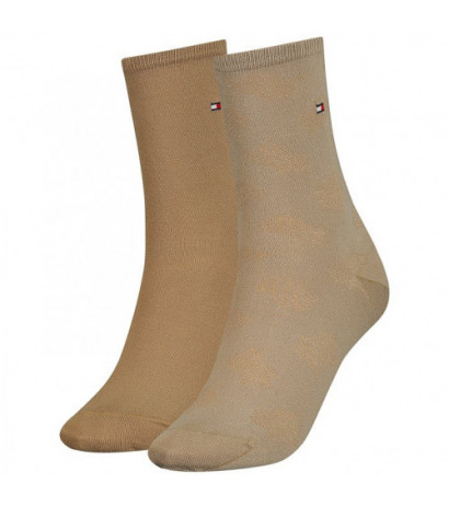 Tommy Hilfiger Th Women Sock 2P Tencel Beige Combo 701221054 002 035 (TH655-b) kojinės