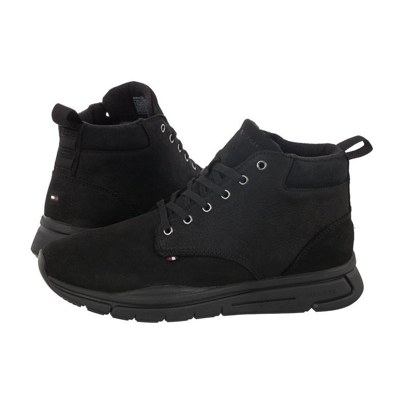 Tommy Hilfiger Warm Hilfiger Lth Hybrid Boot Black FM0FM04412 BDS (TH665-a) pārgājienu zābaki