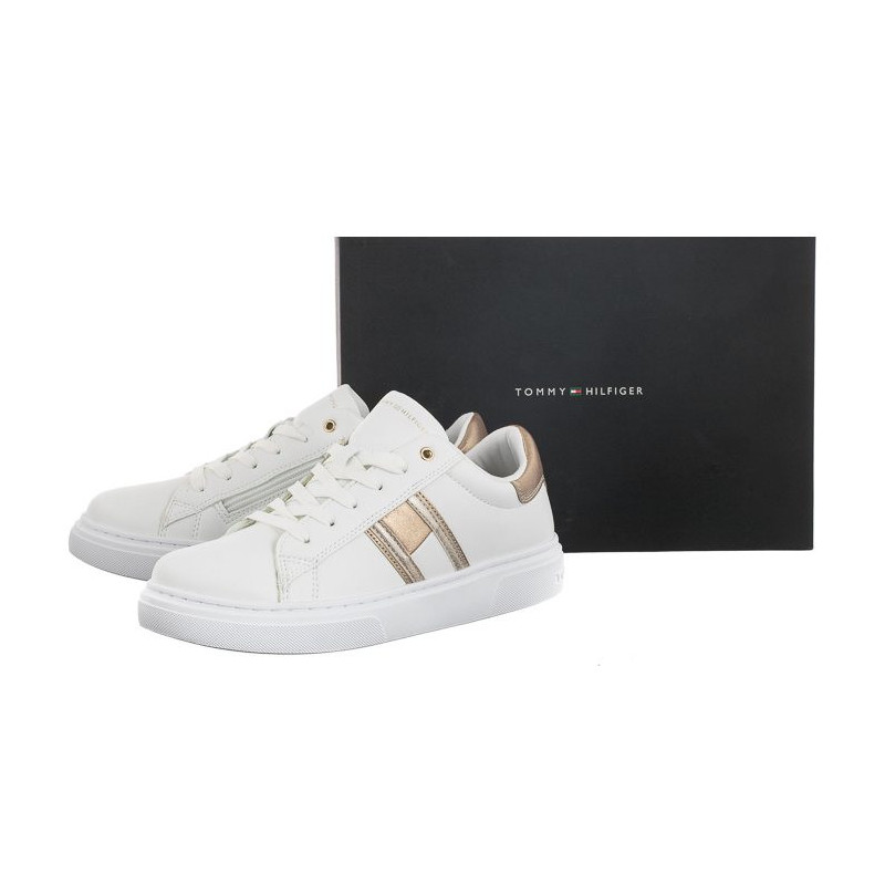 Tommy Hilfiger Flag Low Cut Lace-Up Sneaker White/Platinum T3A9-32703-1355 X048 (TH668-a) spordijalatsid