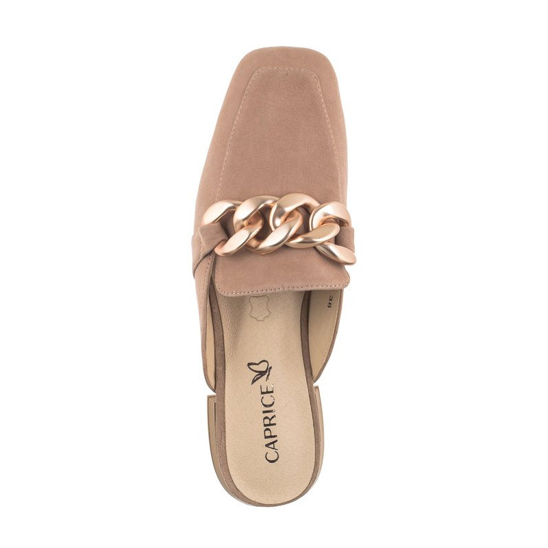 Caprice Beżowe 9-27104-20 317 Bark Suede (CP359-a) Sieviešu apavi/Flip Flops