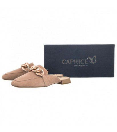 Caprice Beżowe 9-27104-20 317 Bark Suede (CP359-a) Moteriški batai/šlepetės