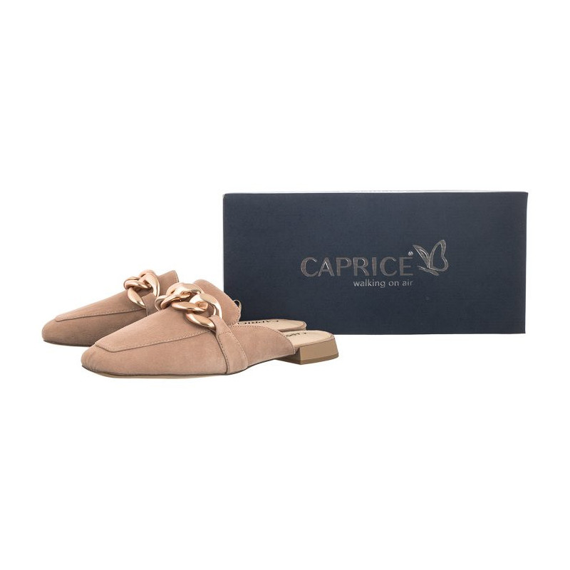 Caprice Beżowe 9-27104-20 317 Bark Suede (CP359-a) Moteriški batai/šlepetės