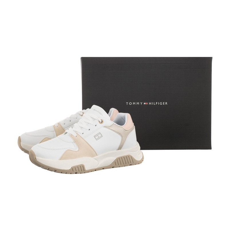 Tommy Hilfiger Low Cut Lace-Up Sneaker White/Beige/Pink T3A9-32736-1592A X356 (TH745-a) sportiniai bateliai