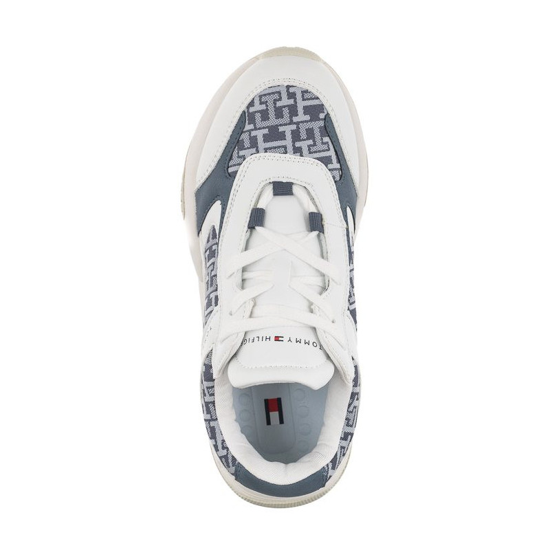 Tommy Hilfiger Low Cut Lace-Up Sneaker White/Denim T3A9-32742-1470 X448 (TH743-a) sporta apavi