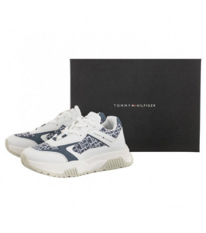 Tommy Hilfiger Low Cut Lace-Up Sneaker White/Denim T3A9-32742-1470 X448 (TH743-a) sporta apavi