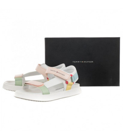 Tommy Hilfiger Velcro Sandal White/Multicolor T3A2-32768-0371 X256 (TH744-a) sandals