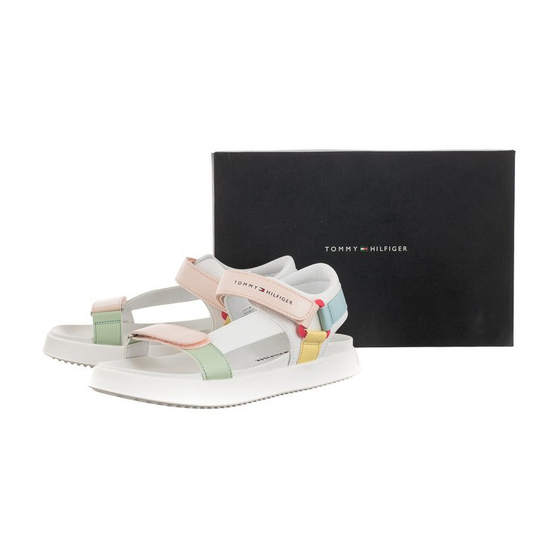 Tommy Hilfiger Velcro Sandal White/Multicolor T3A2-32768-0371 X256 (TH744-a) sandals