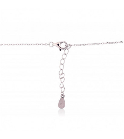 Silver necklace 2500130(PRh-Gr)_CZ, Silver 925°, Rhodium (Plating), Zirkons