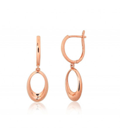 Gold earrings with 'english' lock 1201578(Au-R), Red Gold 585°