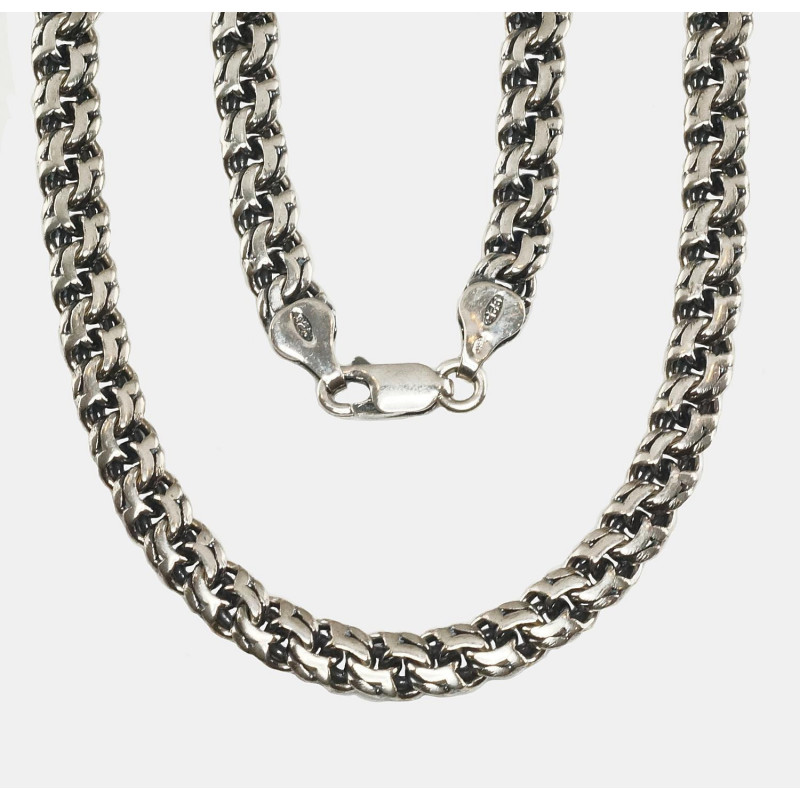 Silver chain Bismark 6 mm 2400003(POx-Bk), Silver 925°, oxide (Plating)