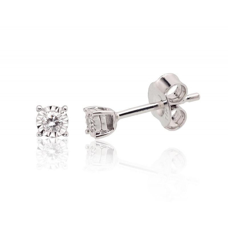 Gold Earrings 1201428(Au-W)_DI, White Gold 585°, Diamonds