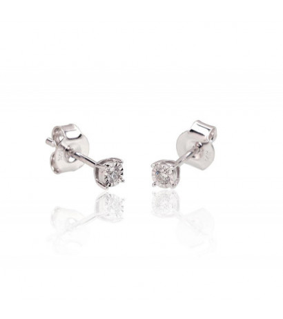 Gold Earrings 1201428(Au-W)_DI, White Gold 585°, Diamonds