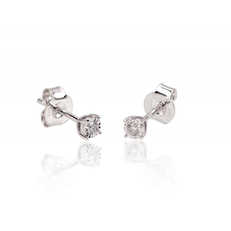 Gold Earrings 1201428(Au-W)_DI, White Gold 585°, Diamonds