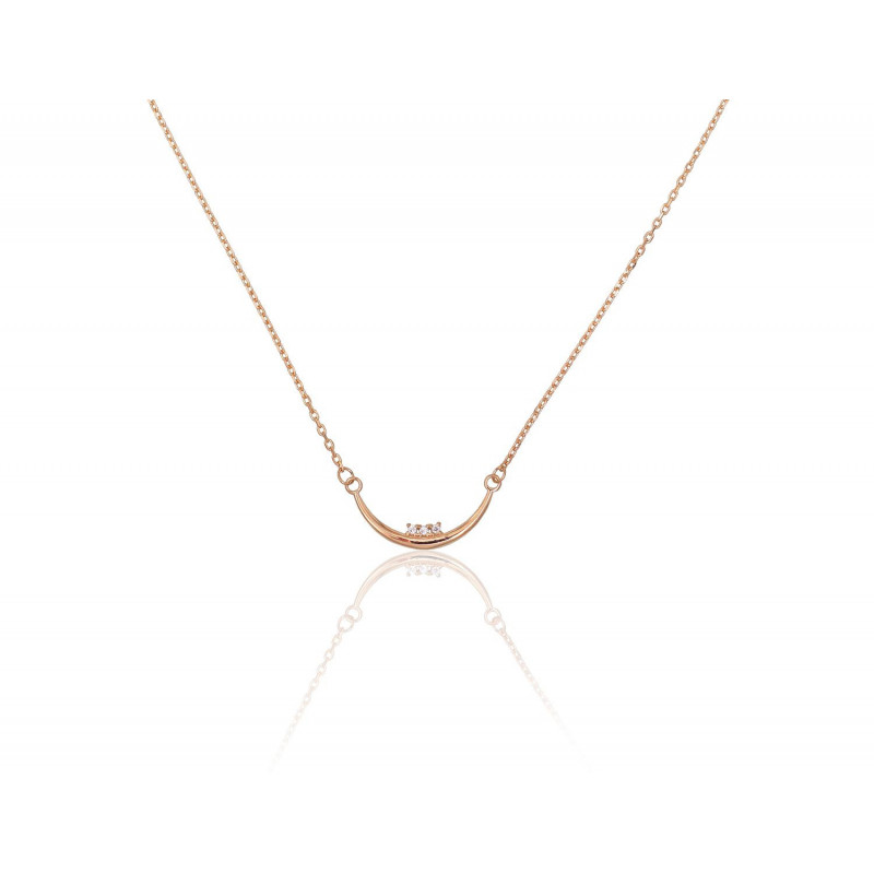 Gold necklace 1500050(Au-R)_CZ, Red Gold 585°, Zirkons