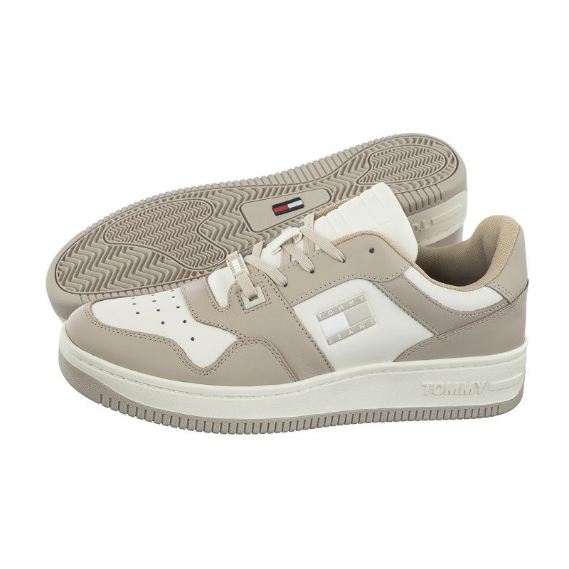 Tommy Hilfiger Tommy Jeans Basket Leather Classic Beige EM0EM01165 ACI (TH762-a) sportiniai bateliai