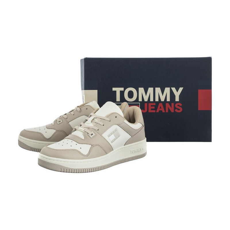 Tommy Hilfiger Tommy Jeans Basket Leather Classic Beige EM0EM01165 ACI (TH762-a) sportiniai bateliai