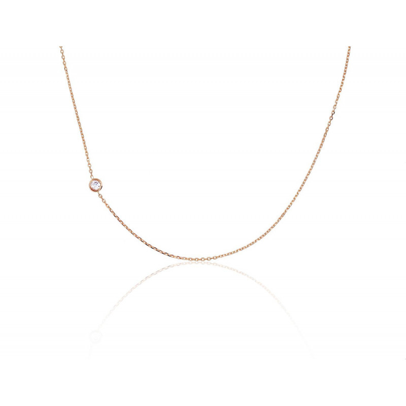 Gold necklace 1500051(Au-R)_CZ, Red Gold 585°, Zirkons