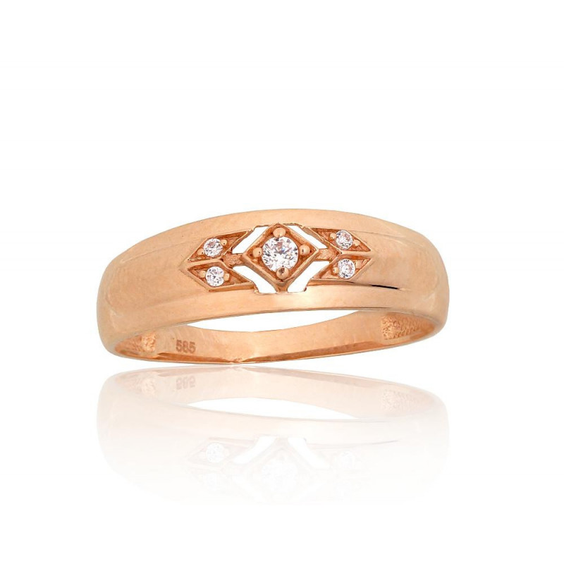 Gold ring 1101152(Au-R)_CZ, Red Gold 585°, Zirkons