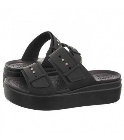 Crocs Brooklyn Buckle Low Wedge Black 207431-001 (CR293-b) Moteriški batai/šlepetės