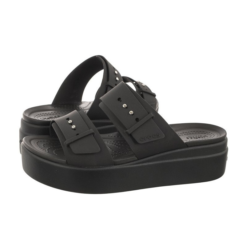 Crocs Brooklyn Buckle Low Wedge Black 207431-001 (CR293-b) Sieviešu apavi/Flip Flops