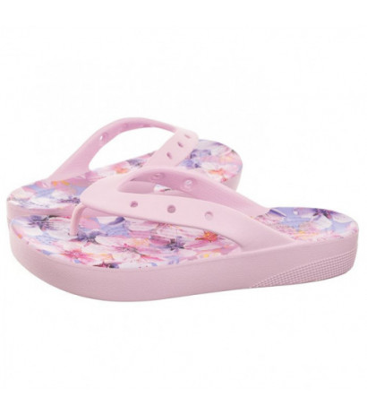 Crocs Classic Platform Cherry Blossom Flip Ballerina Pink/Flor 208834-6W8 (CR297-a) apavi