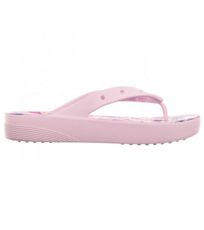 Crocs Classic Platform Cherry Blossom Flip Ballerina Pink/Flor 208834-6W8 (CR297-a) apavi