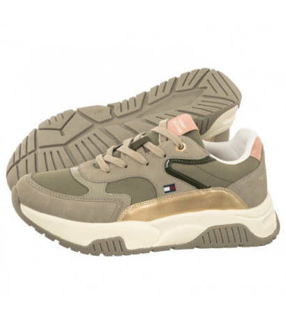 Tommy Hilfiger Low Cut Lace-Up Sneaker T3A9-33000-1492 A177 Grey/Military Green (TH840-a) sportiniai bateliai