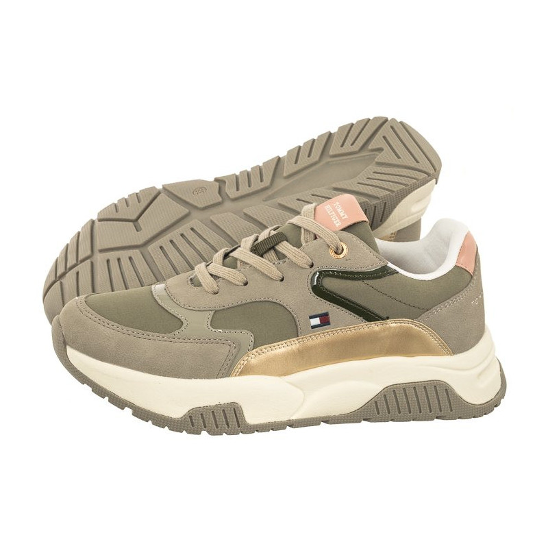 Tommy Hilfiger Low Cut Lace-Up Sneaker T3A9-33000-1492 A177 Grey/Military Green (TH840-a) sportiniai bateliai