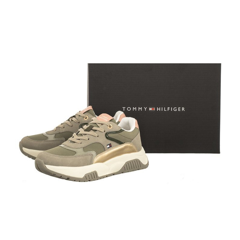 Tommy Hilfiger Low Cut Lace-Up Sneaker T3A9-33000-1492 A177 Grey/Military Green (TH840-a) spordijalatsid