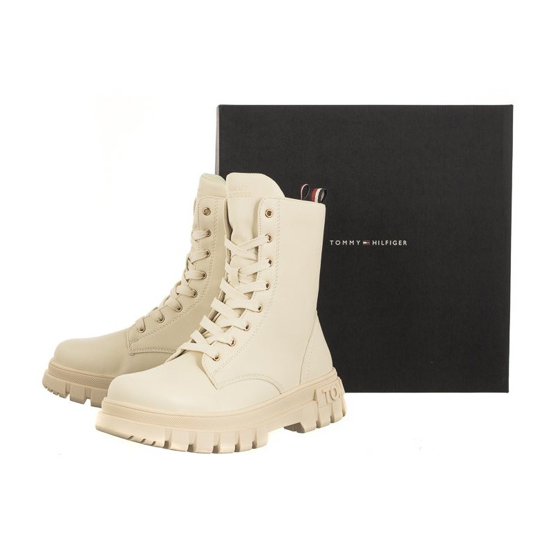 Tommy Hilfiger Lace-Up Bootie T3A5-33057-1355 101 Ivory (TH844-a) batai