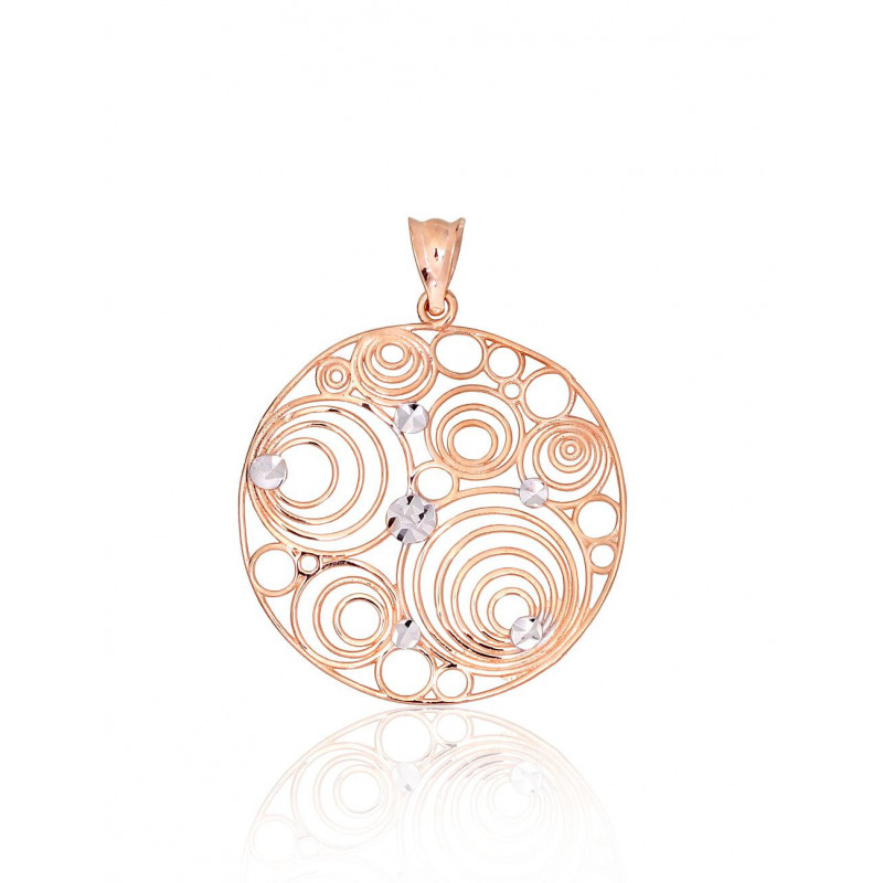 Gold pendant 1301055(Au-R+PRh-W), Red Gold 585°, Rhodium (Plating)