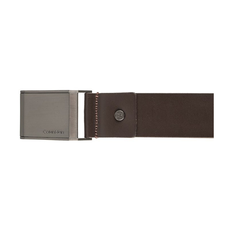 Calvin Klein Adj Beveled Plaque 35mm Dark Brown K50K510950 GE7 (CK345-a) belt