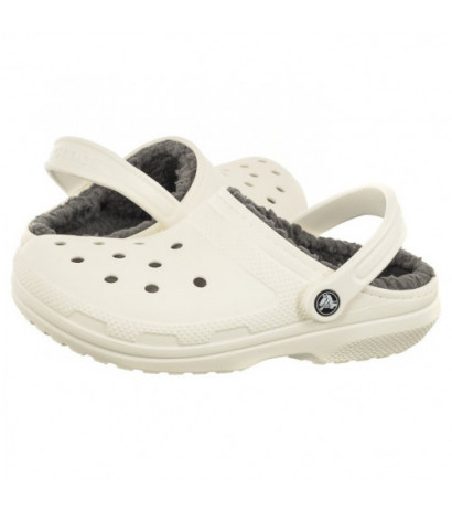 Crocs Classic Lined Clog White/Grey 203591-10M (CR266-c) Moteriški batai/šlepetės