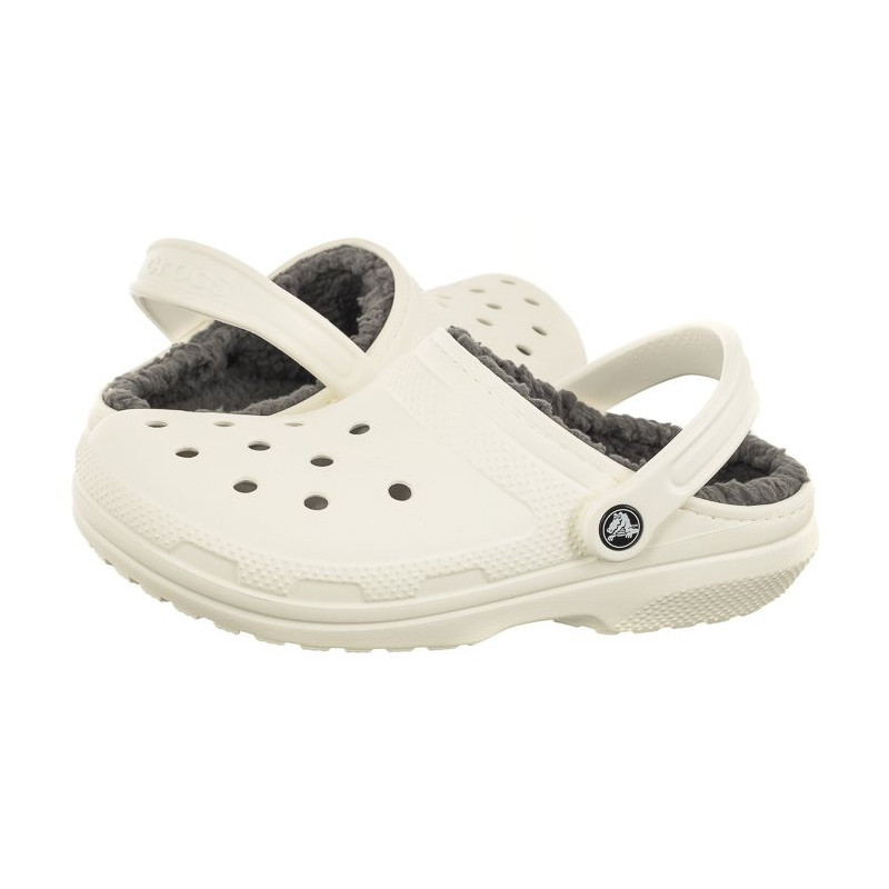 Crocs Classic Lined Clog White/Grey 203591-10M (CR266-c) Women's Shoes/Flip Flops