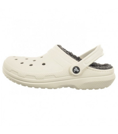 Crocs Classic Lined Clog White/Grey 203591-10M (CR266-c) Women's Shoes/Flip Flops