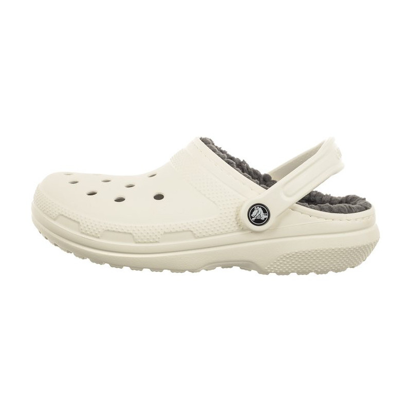 Crocs Classic Lined Clog White/Grey 203591-10M (CR266-c) Women's Shoes/Flip Flops