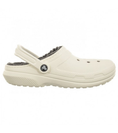 Crocs Classic Lined Clog White/Grey 203591-10M (CR266-c) Women's Shoes/Flip Flops