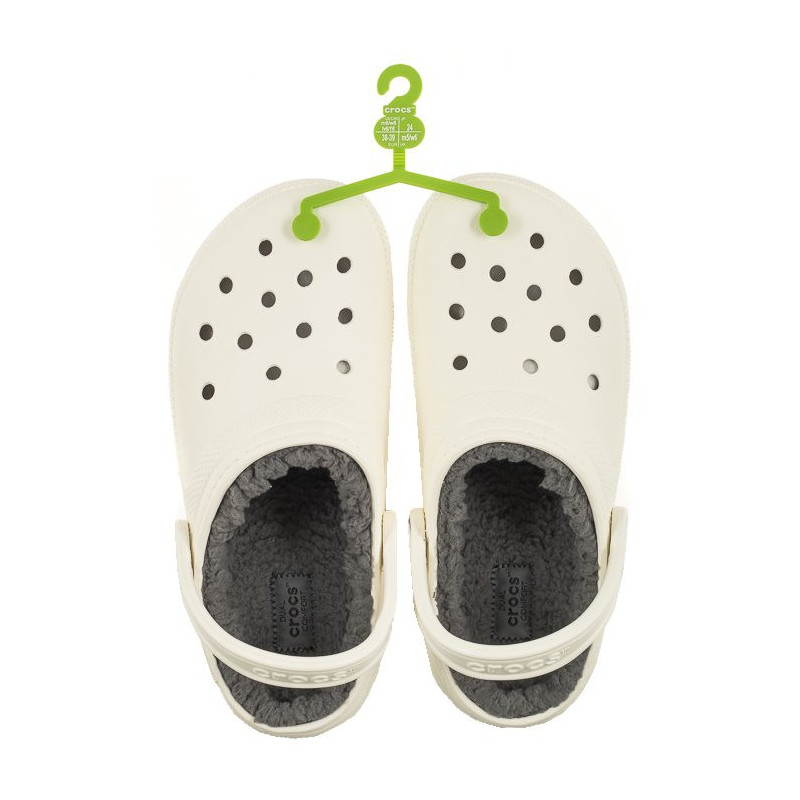 Crocs Classic Lined Clog White/Grey 203591-10M (CR266-c) Moteriški batai/šlepetės