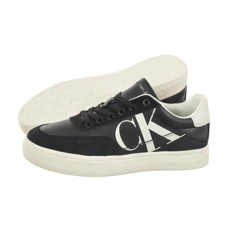 Calvin Klein Classic Cupsole Laceup Mix Lth Black/Bright White/Silver YW0YW01057 BEH (CK353-a) sporta apavi