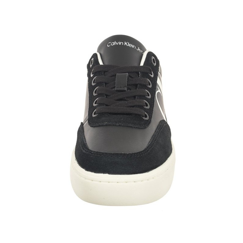 Calvin Klein Classic Cupsole Laceup Mix Lth Black/Bright White/Silver YW0YW01057 BEH (CK353-a) sporta apavi