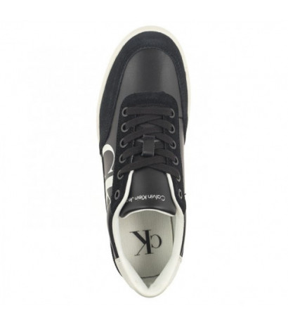 Calvin Klein Classic Cupsole Laceup Mix Lth Black/Bright White/Silver YW0YW01057 BEH (CK353-a) sporta apavi