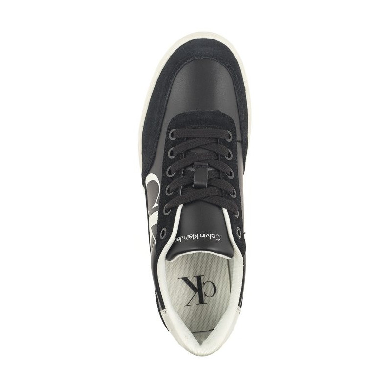 Calvin Klein Classic Cupsole Laceup Mix Lth Black/Bright White/Silver YW0YW01057 BEH (CK353-a) sporta apavi