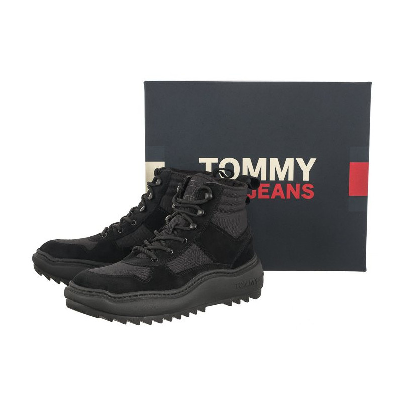 Tommy Hilfiger Tjm Mix Material Boot Black EM0EM01245 BDS  (TH864-a) boots