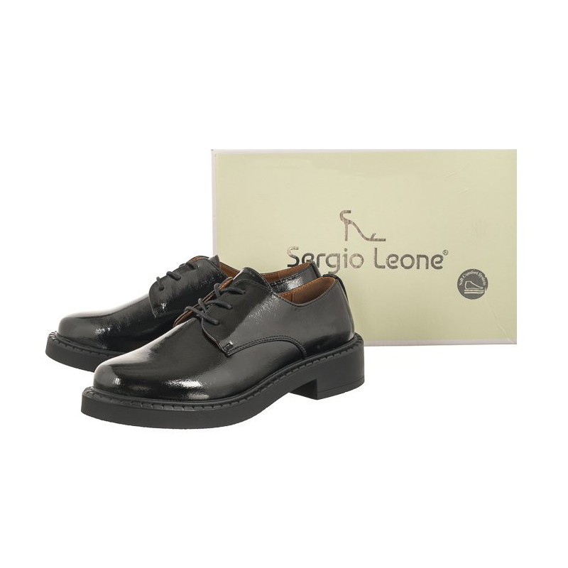 Sergio Leone Czarne Lakierowane BT 194 (SL490-a) batai