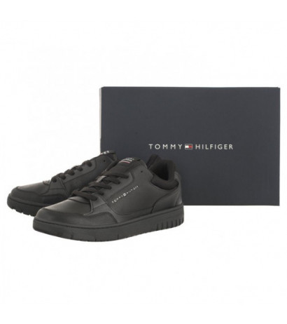 Tommy Hilfiger TH Basket Core Leather Black FM0FM04727 BDS (TH865-a) sporta apavi