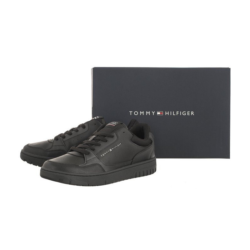 Tommy Hilfiger TH Basket Core Leather Black FM0FM04727 BDS (TH865-a) sporta apavi