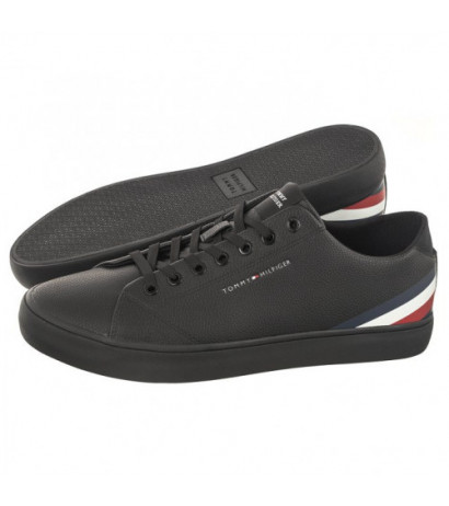 Tommy Hilfiger Hi Vulc Core Low Lth Stripes Triple Black FM0FM04778 0GQ (TH863-a) spordijalatsid