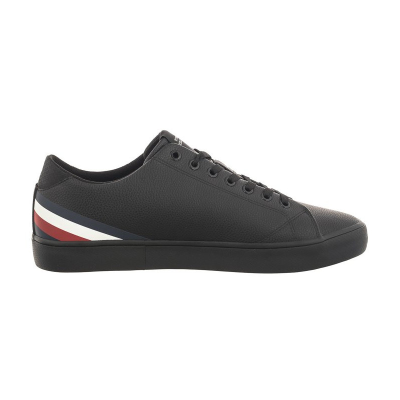 Tommy Hilfiger Hi Vulc Core Low Lth Stripes Triple Black FM0FM04778 0GQ (TH863-a) sportiniai bateliai