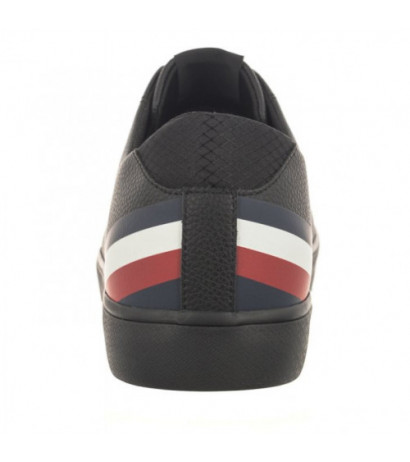 Tommy Hilfiger Hi Vulc Core Low Lth Stripes Triple Black FM0FM04778 0GQ (TH863-a) sporta apavi